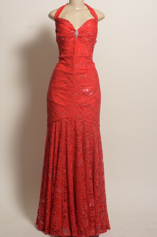 Red Halter Formal