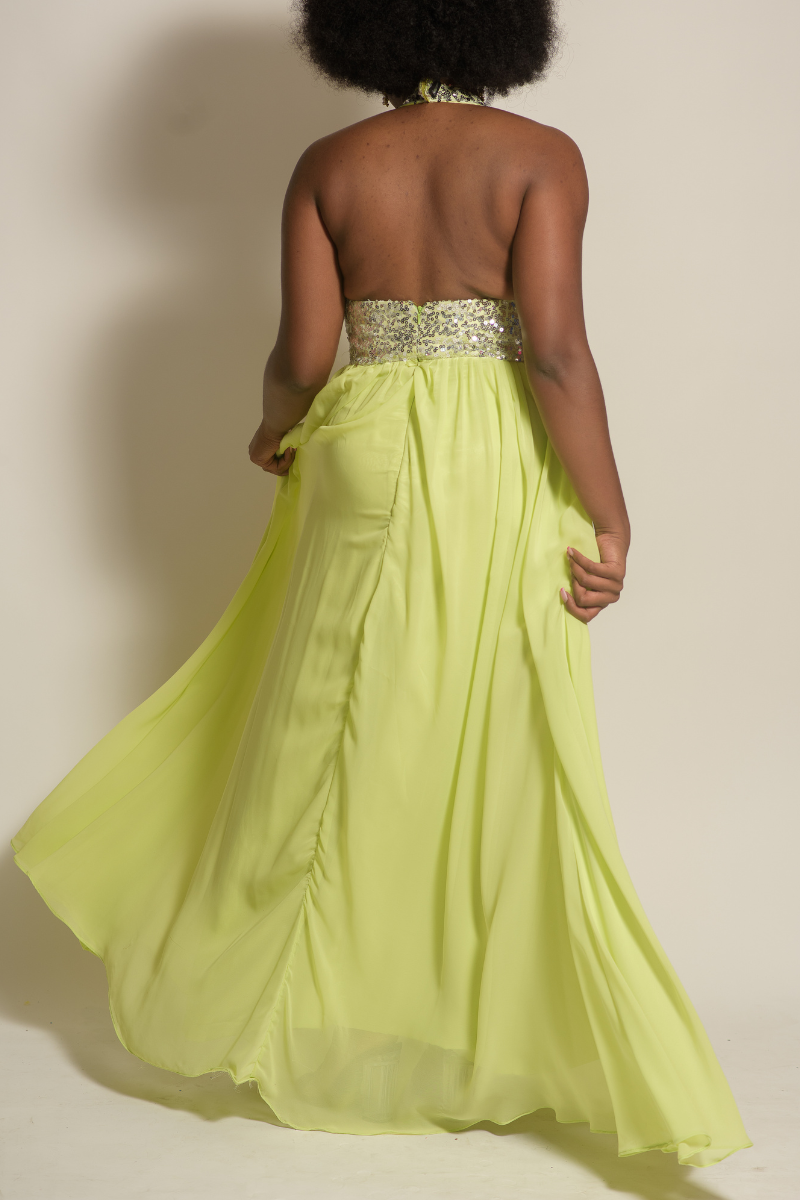 Lime Green Halter Formal